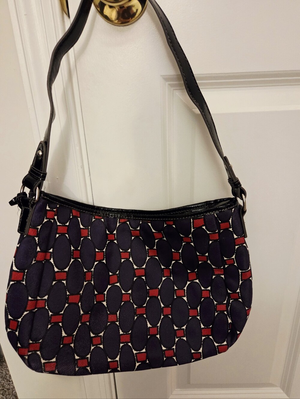 Nine West Purple and Red Geometric Shaped Purse